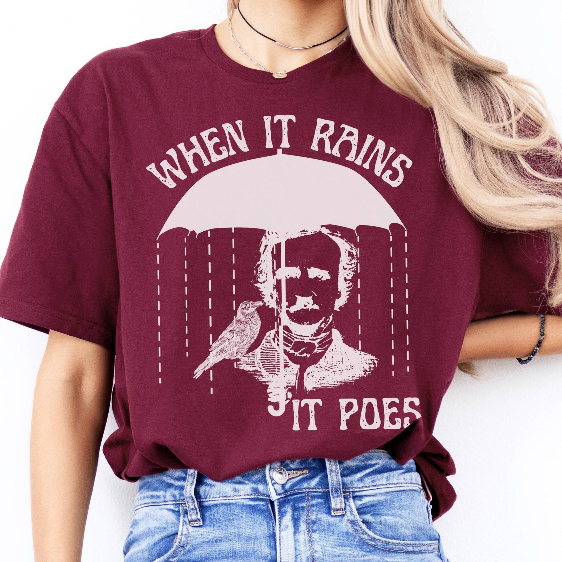 T-Shirts When It Rains It Poes T-Shirt The Mystic Eden