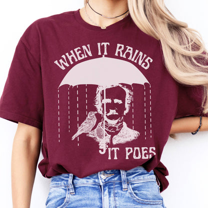 T-Shirts When It Rains It Poes T-Shirt The Mystic Eden