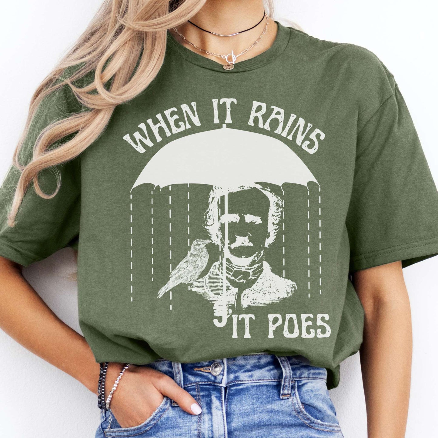 T-Shirts When It Rains It Poes T-Shirt The Mystic Eden
