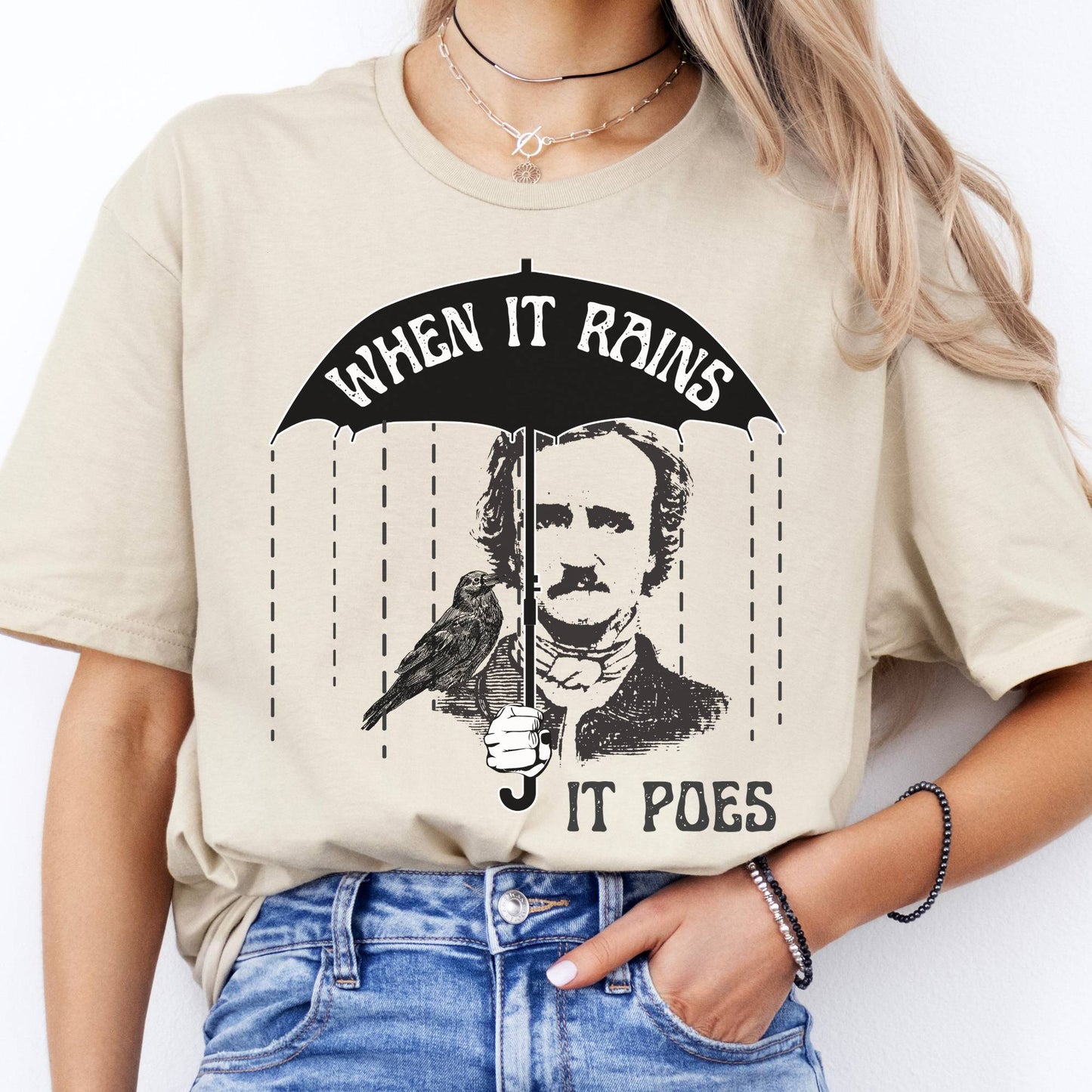 T-Shirts When It Rains It Poes T-Shirt The Mystic Eden