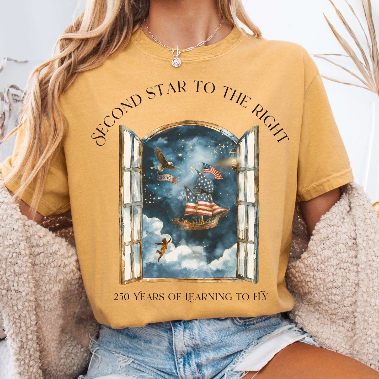 T-Shirt Mustard / S Second Star to the Right America 250 Commemorative T-Shirt The Mystic Eden
