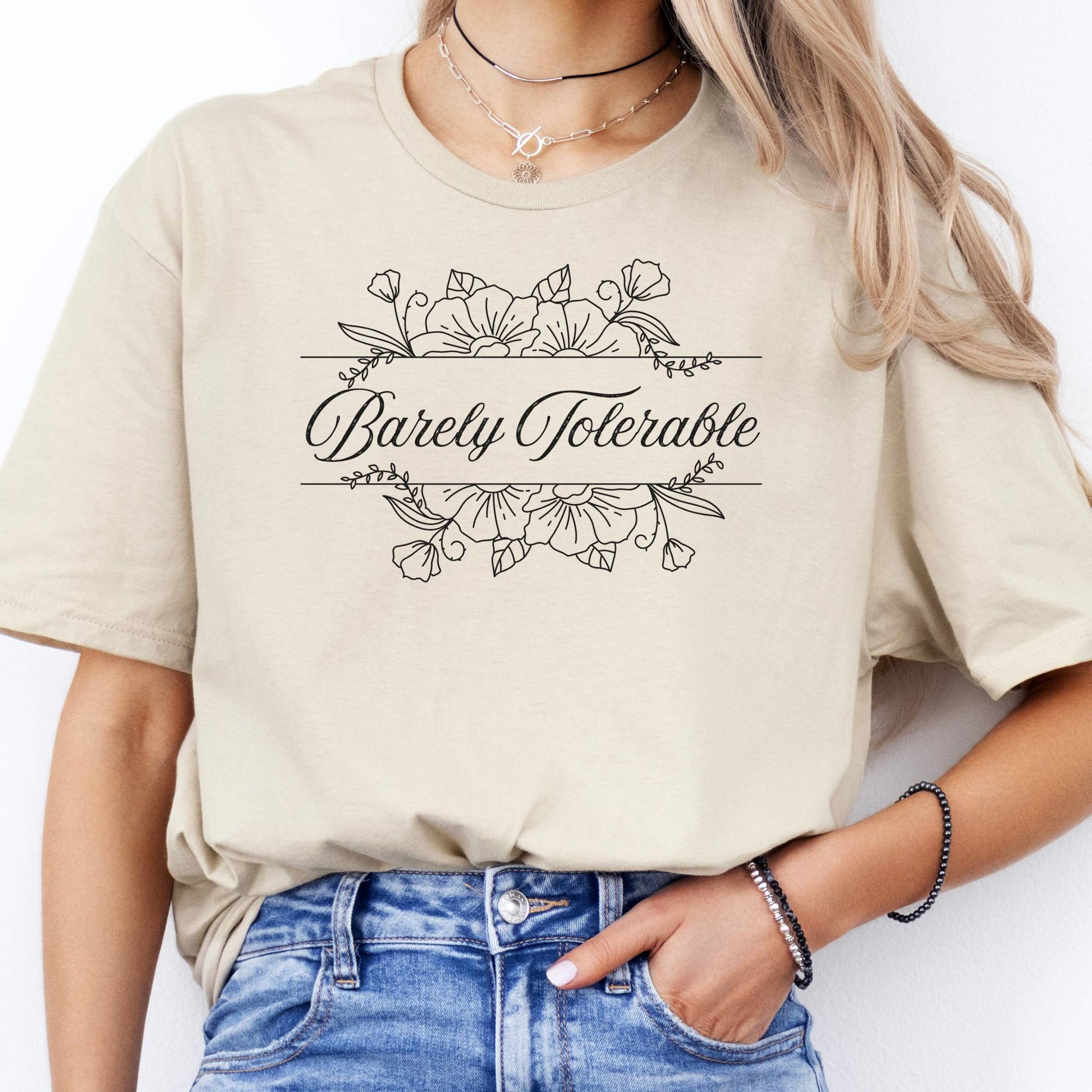 T-Shirt Barely Tolerable Jane Austen T-Shirt The Mystic Eden