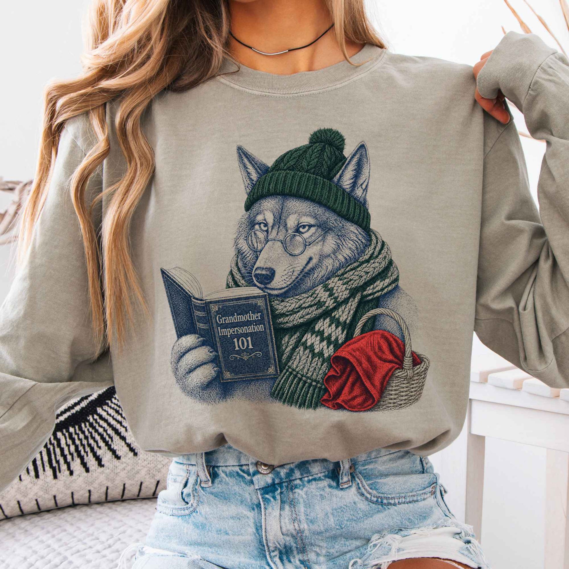 Long-sleeve Sandstone / S Grandmother Impersonation 101 Wolf Red Riding Hood Long Sleeve The Mystic Eden