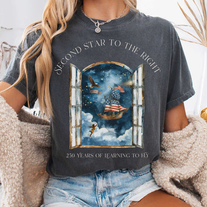 T-Shirt Pepper / S Second Star to the Right America 250 Commemorative T-Shirt The Mystic Eden