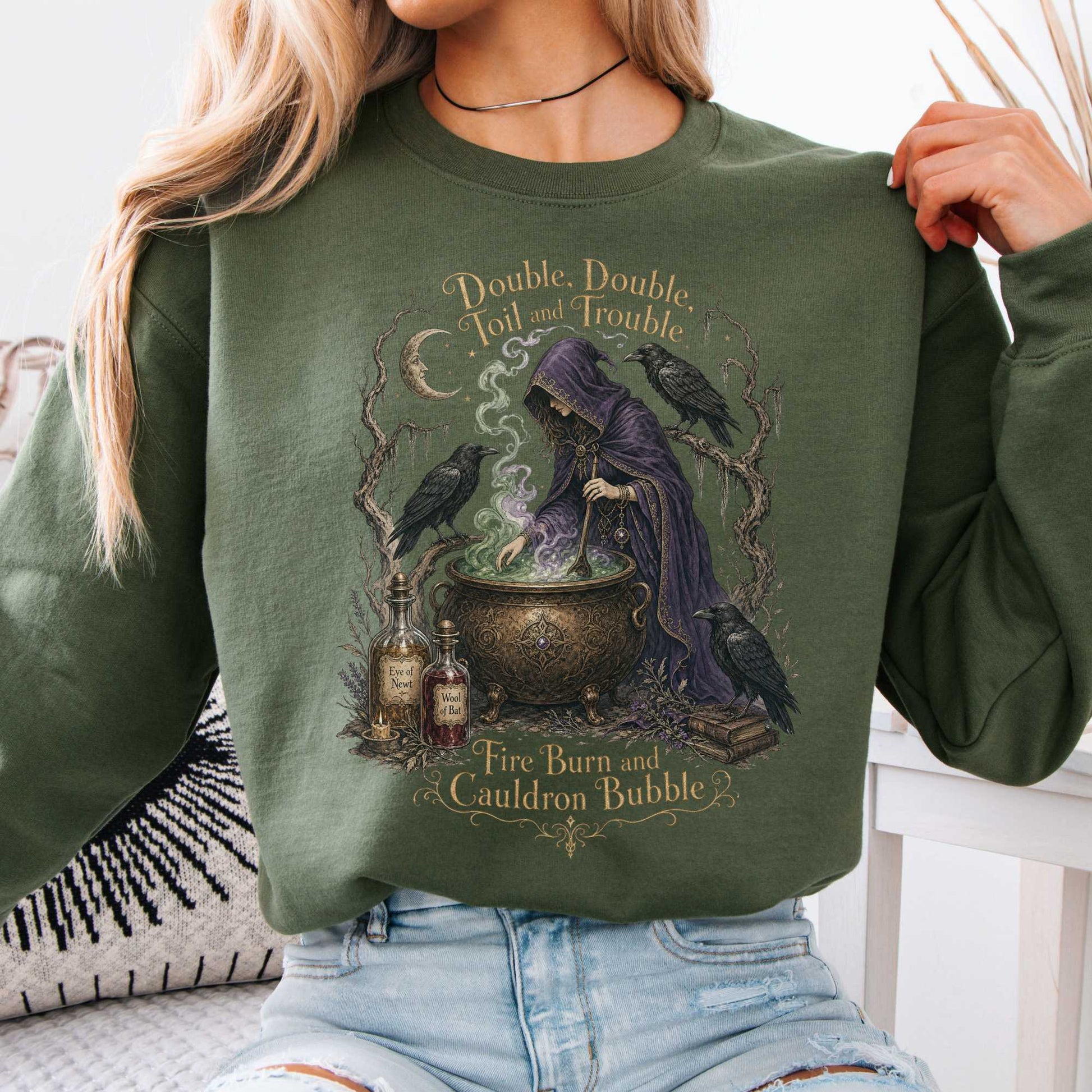 Sweatshirts Military Green / S Design 336 Crewneck Sweatshirt The Mystic Eden
