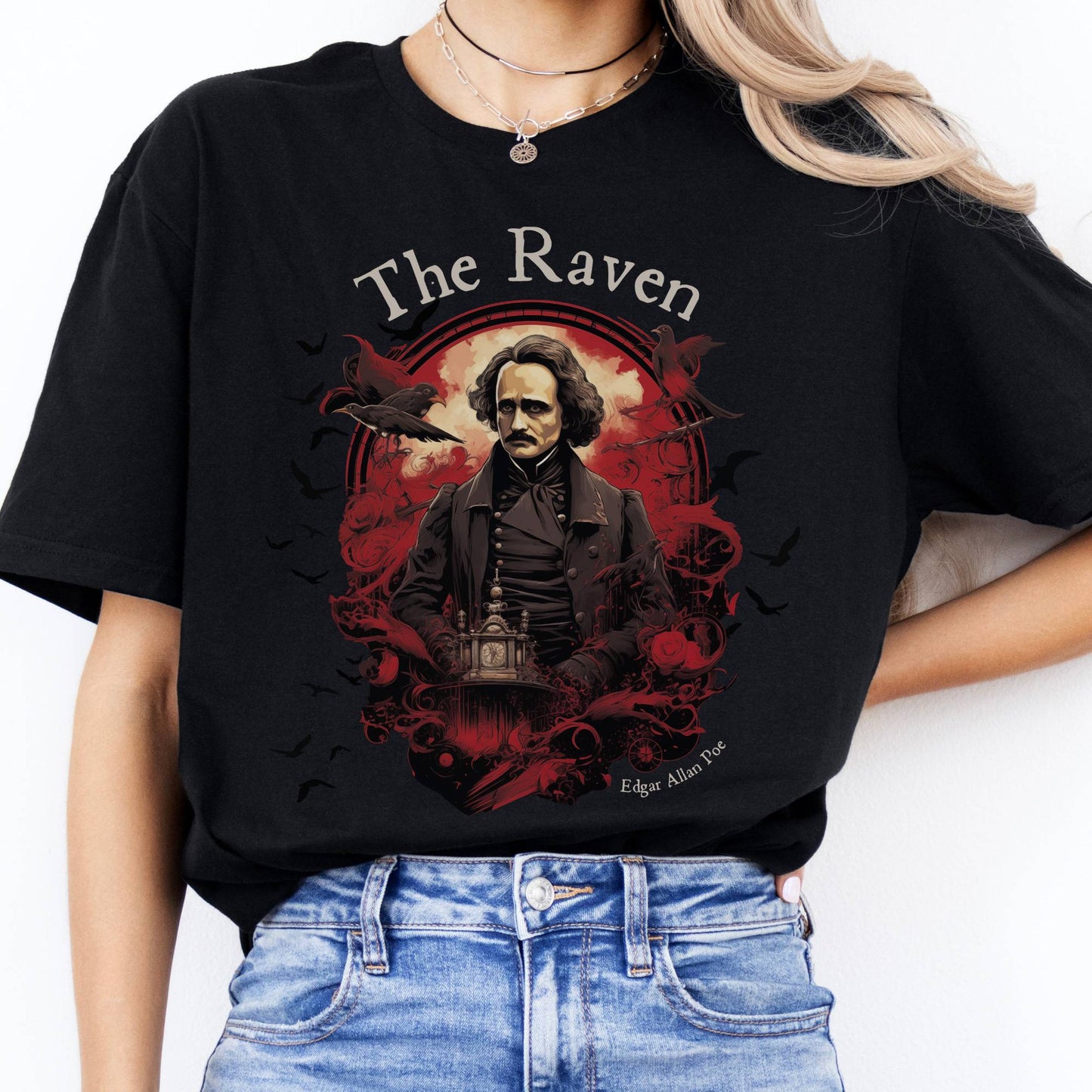 T-Shirt The Raven Edgar Allan Poe T-Shirt The Mystic Eden