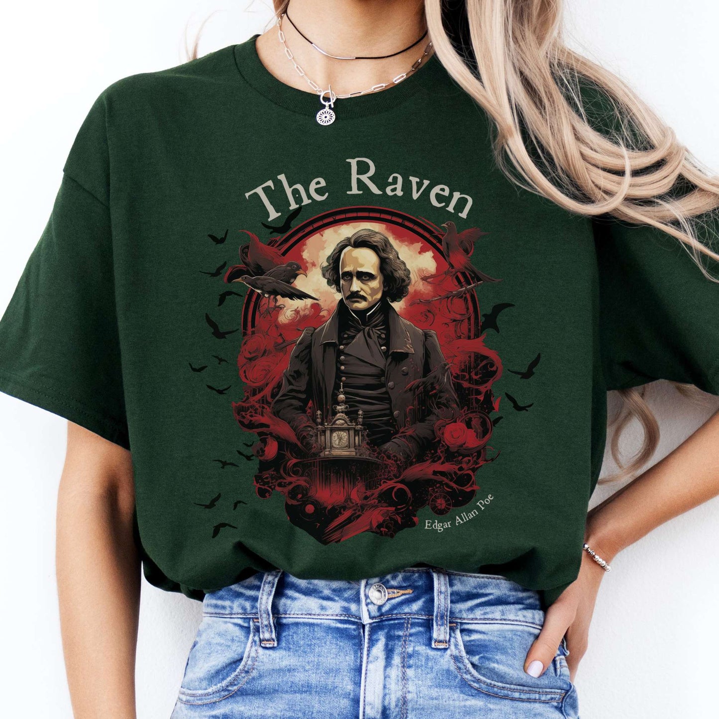 T-Shirt The Raven Edgar Allan Poe T-Shirt The Mystic Eden
