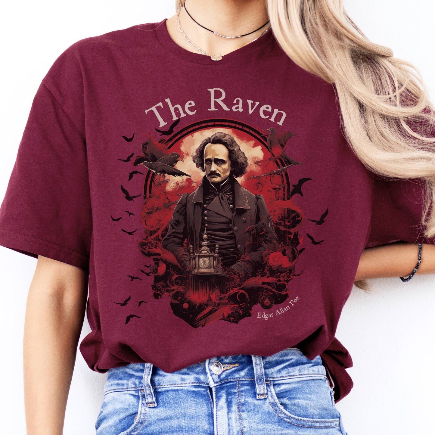 T-Shirt The Raven Edgar Allan Poe T-Shirt The Mystic Eden