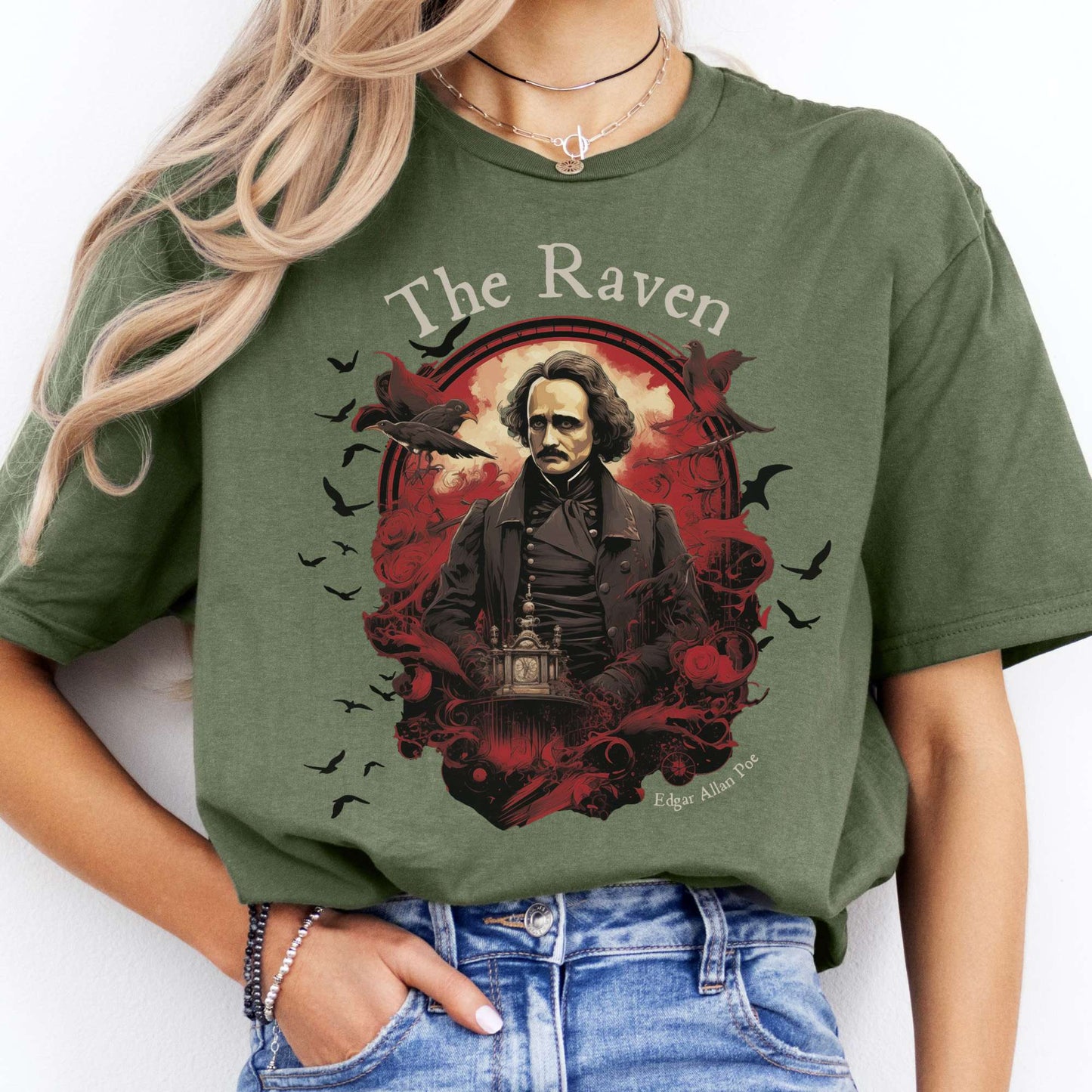T-Shirt The Raven Edgar Allan Poe T-Shirt The Mystic Eden
