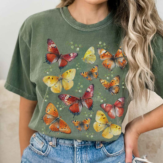 Bright Butterflies Cottagecore T-shirt