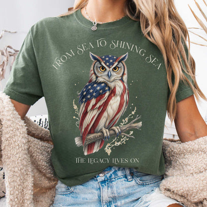 T-Shirt Moss / S The Legacy Lives On America 250 Owl T-Shirt The Mystic Eden