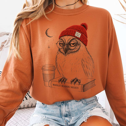 Long-sleeve Yam / S Moonlit Readers Society Night Owl Long Sleeve The Mystic Eden