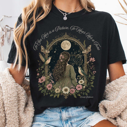 T-Shirt Black / S To See Her Is a Picture, To Hear Her a Tune Dickinson T-Shirt The Mystic Eden
