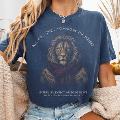 T-Shirt Denim / S All the Other Animals in the Forest Lion Oz T-Shirt The Mystic Eden