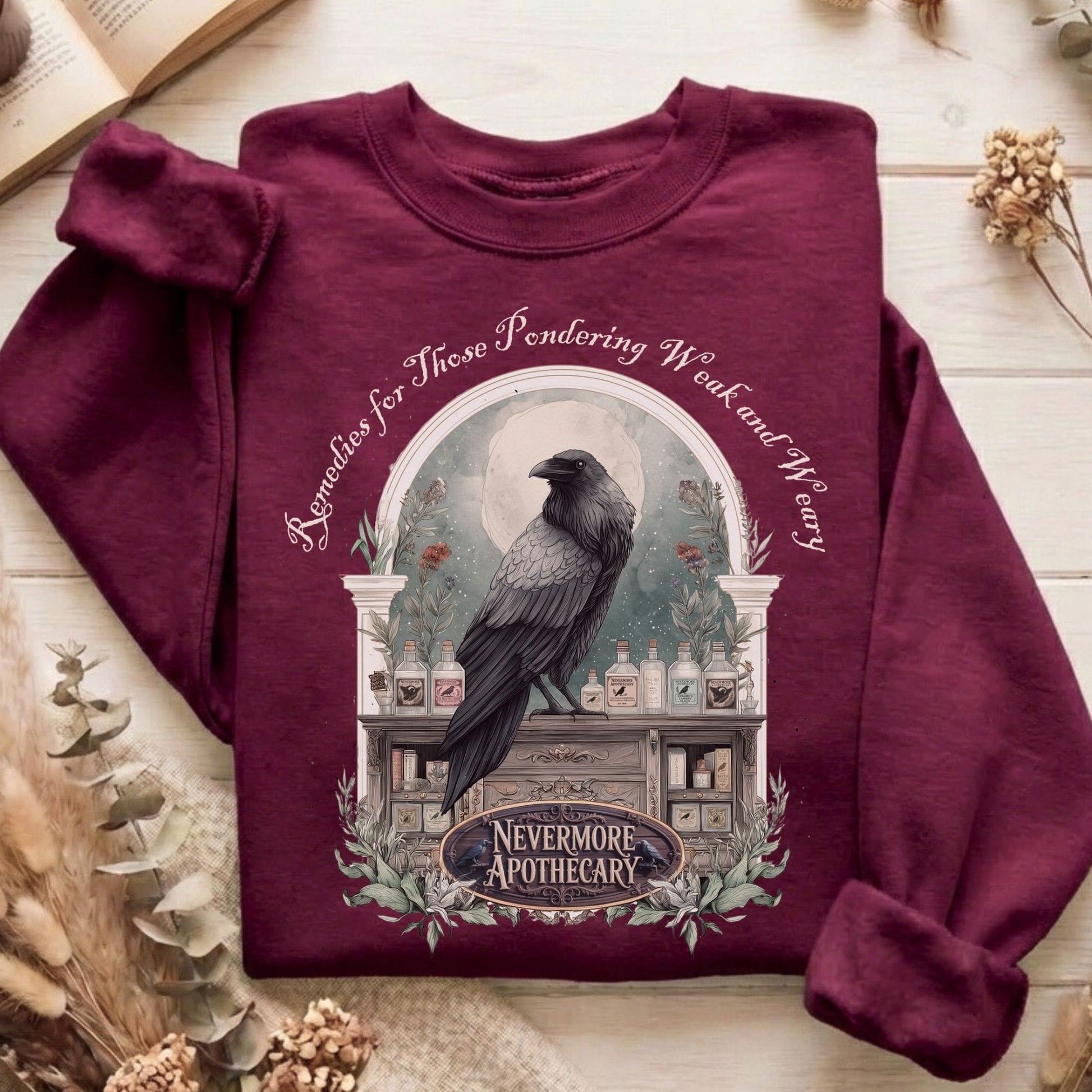 Sweatshirt Maroon / S Design 238 Crewneck Sweatshirt The Mystic Eden