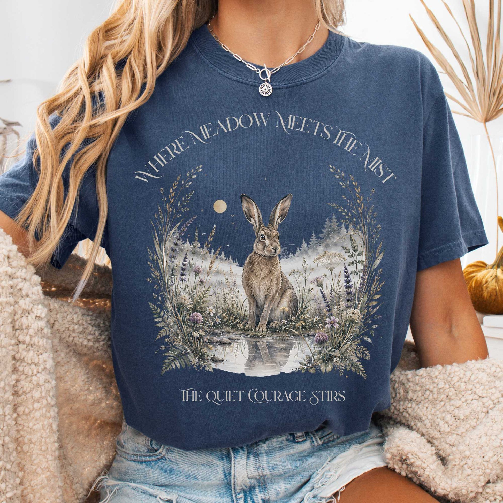 T-Shirt Denim / S Where Meadow Meets the Mist T-Shirt The Mystic Eden