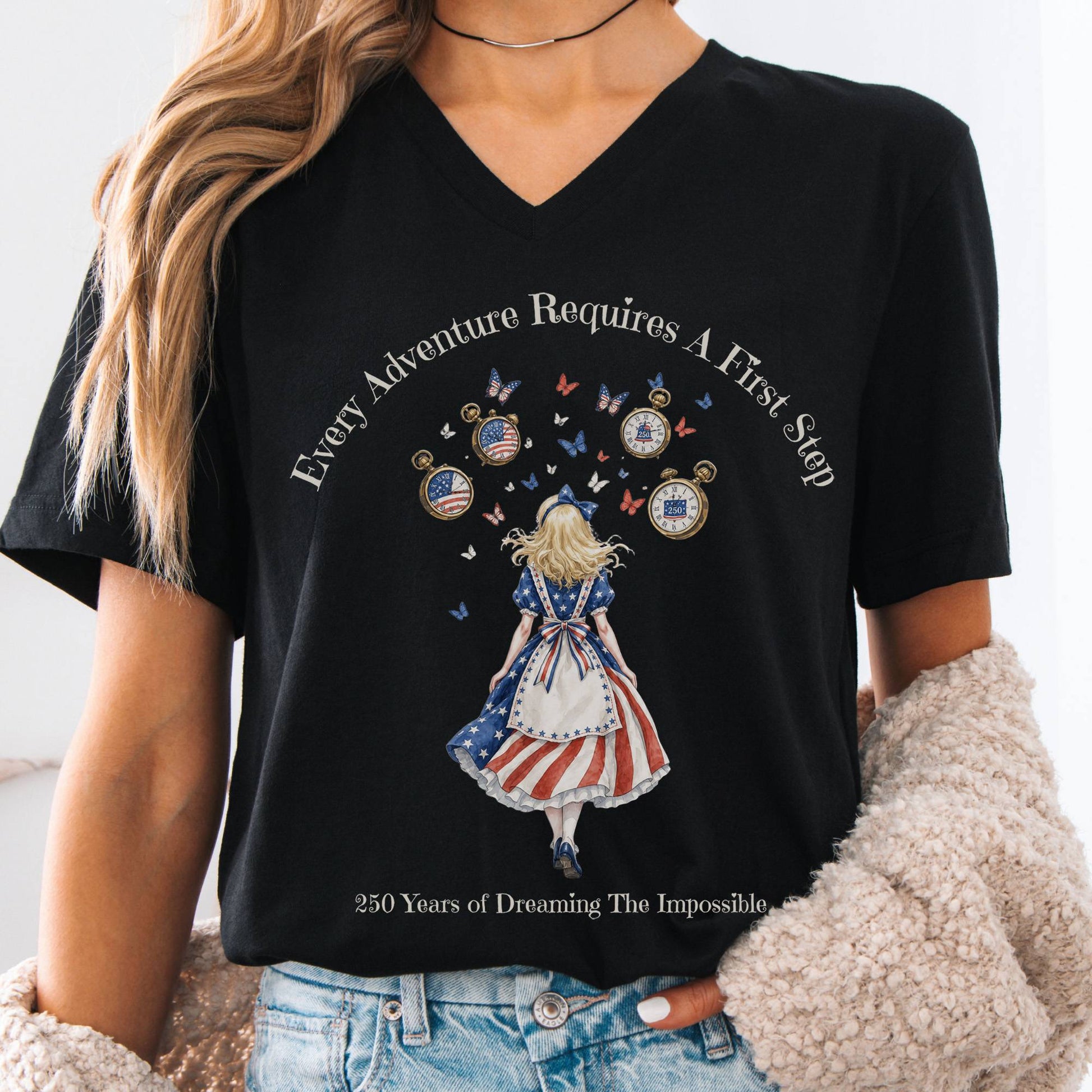 V-neck Black / S 250 Years of Dreaming the Impossible American Alice V-Neck The Mystic Eden