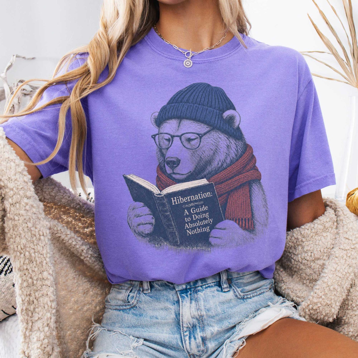 T-Shirt Violet / S Hibernation Guide Bear T-Shirt The Mystic Eden