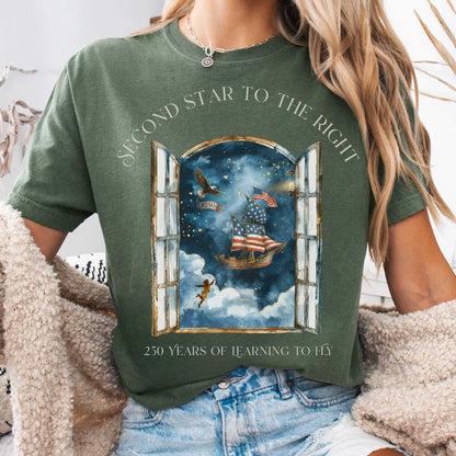 T-Shirt Moss / S Second Star to the Right America 250 Commemorative T-Shirt The Mystic Eden