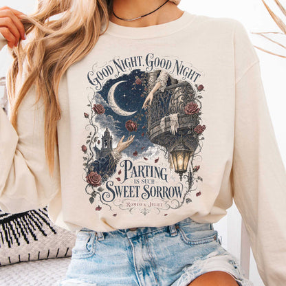 Long-sleeve Ivory / S Parting Is Such Sweet Sorrow Romeo and Juliet Shakespeare Long Sleeve The Mystic Eden