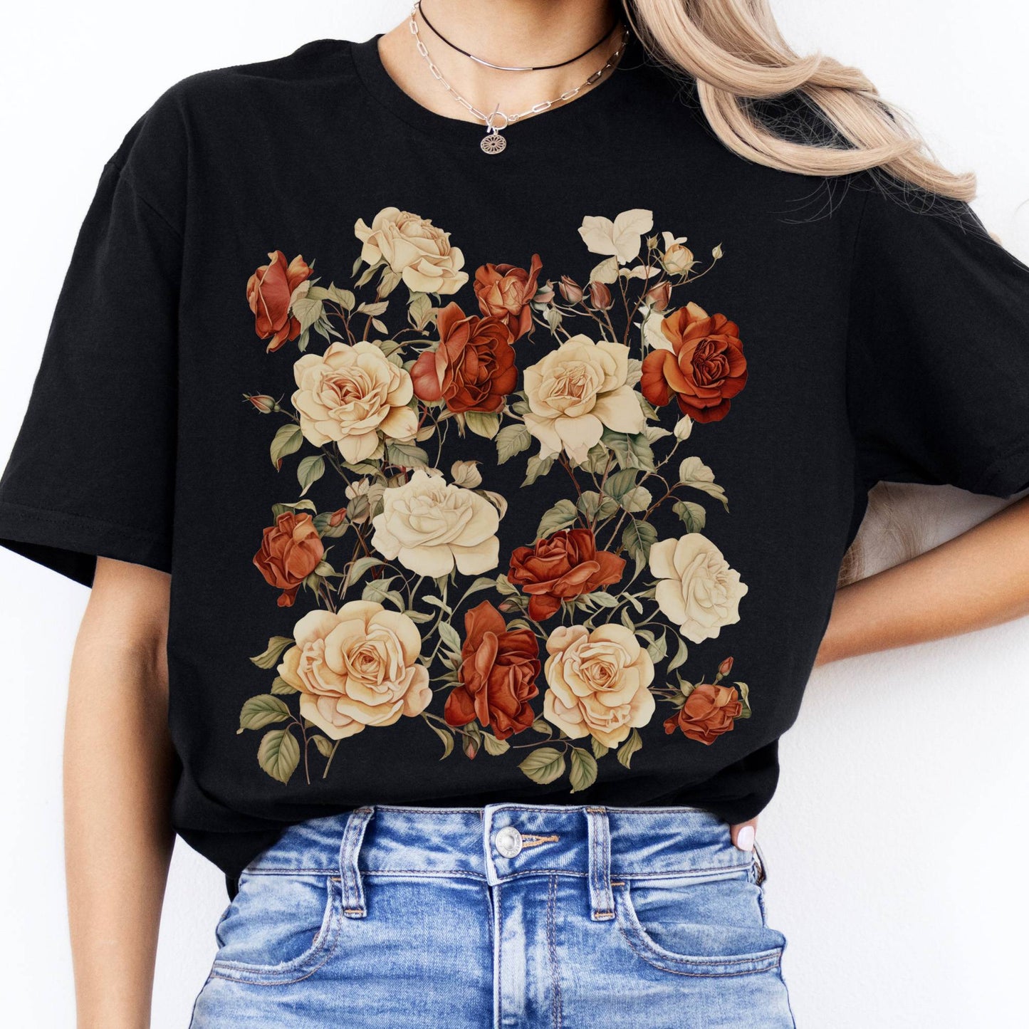 T-Shirt Vintage Rose Dark Academia T-Shirt The Mystic Eden