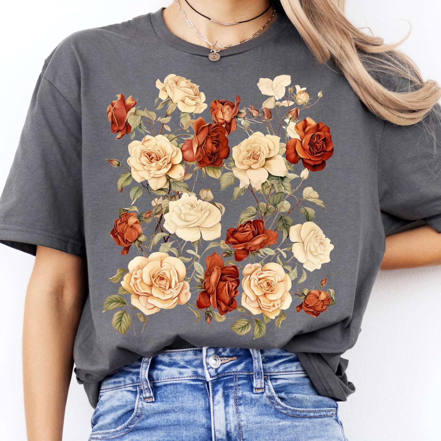 T-Shirt Vintage Rose Dark Academia T-Shirt The Mystic Eden