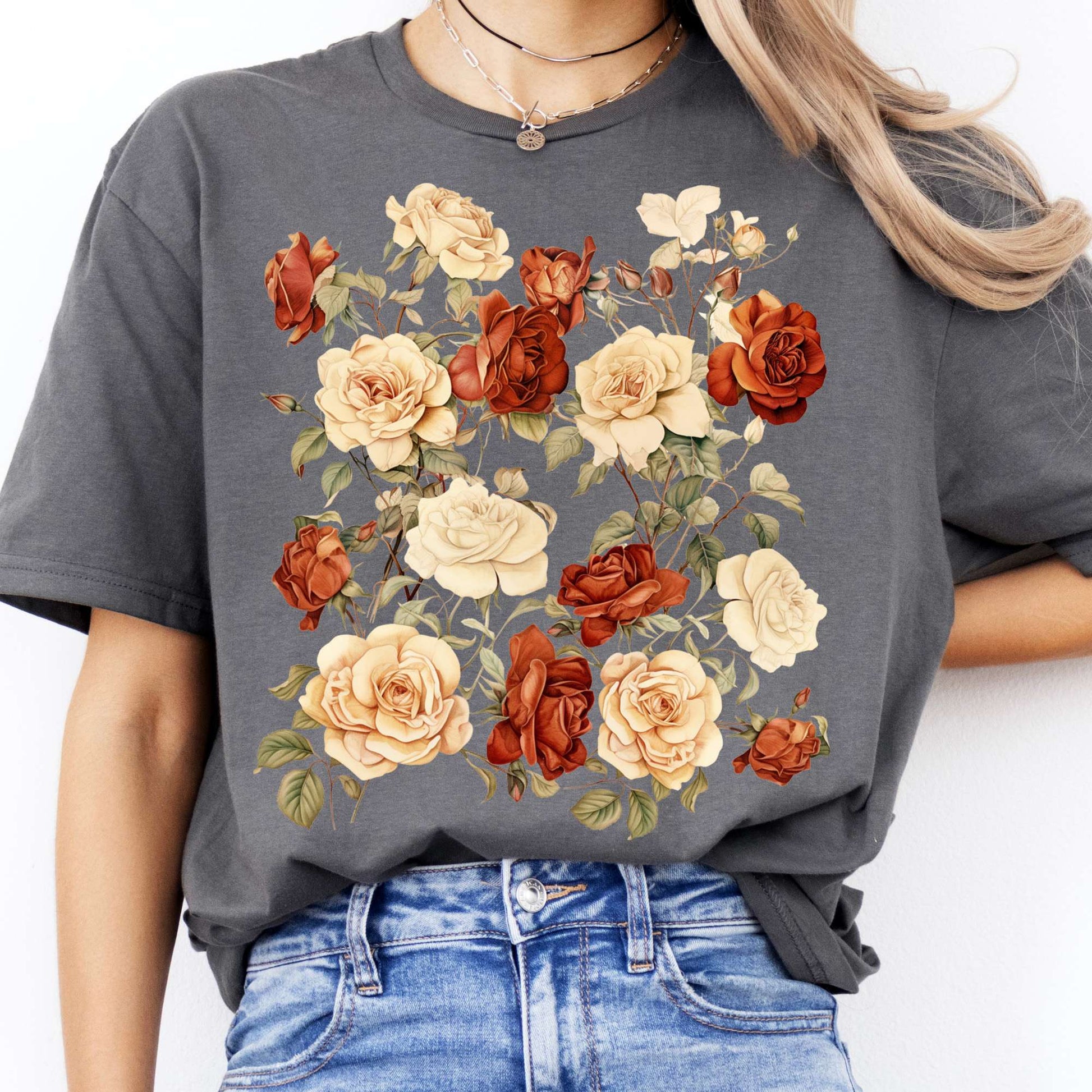 T-Shirt Vintage Rose Dark Academia T-Shirt The Mystic Eden