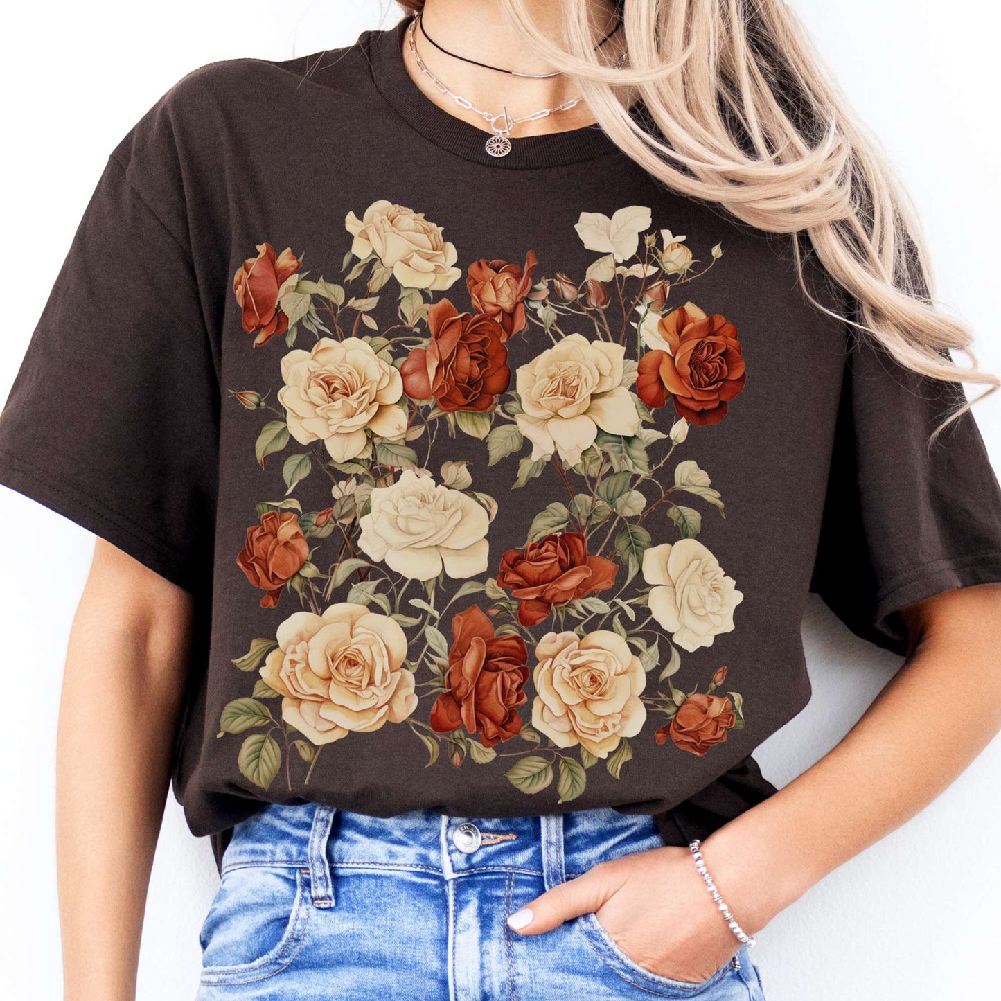 T-Shirt Vintage Rose Dark Academia T-Shirt The Mystic Eden