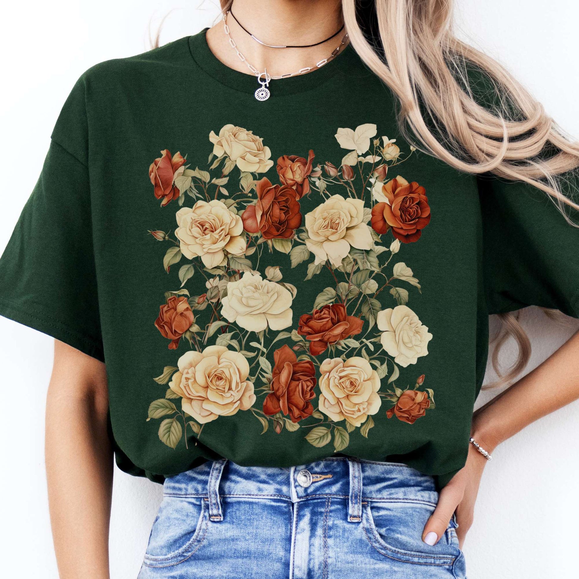 T-Shirt Vintage Rose Dark Academia T-Shirt The Mystic Eden