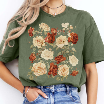T-Shirt Vintage Rose Dark Academia T-Shirt The Mystic Eden