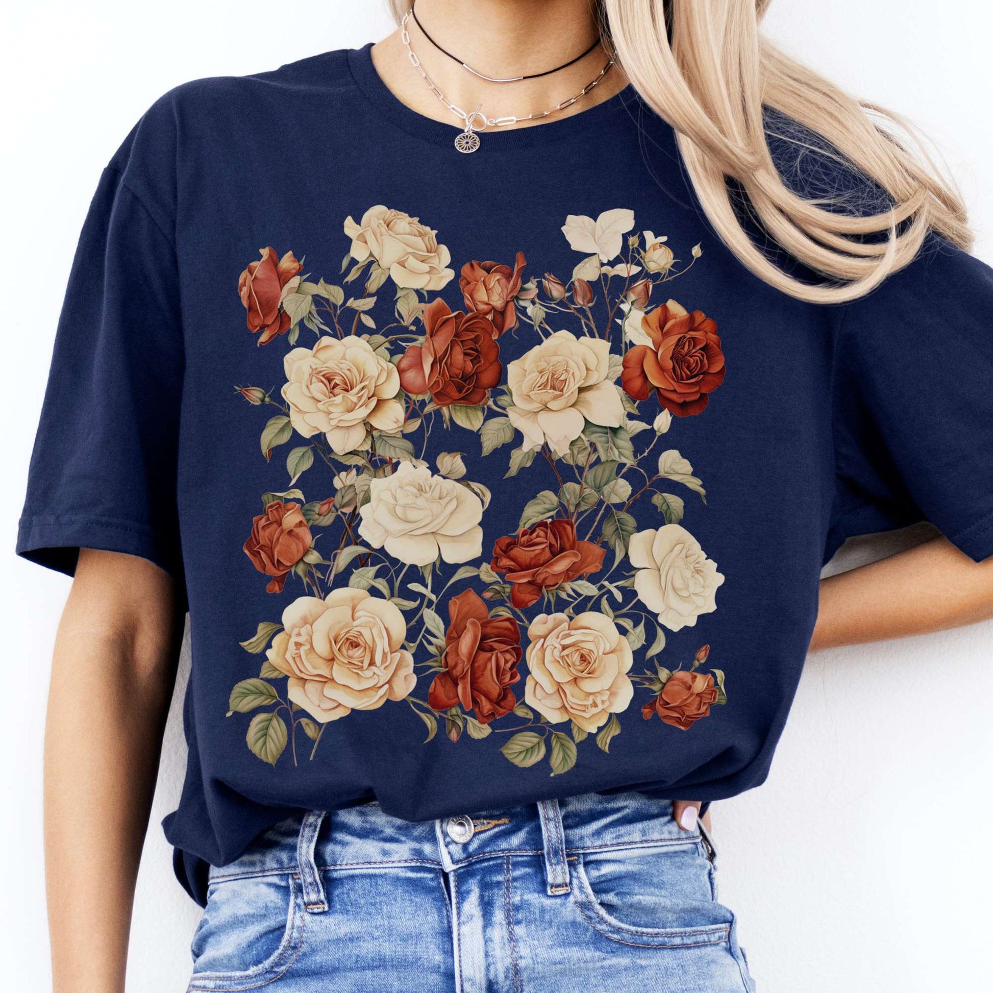 T-Shirt Vintage Rose Dark Academia T-Shirt The Mystic Eden