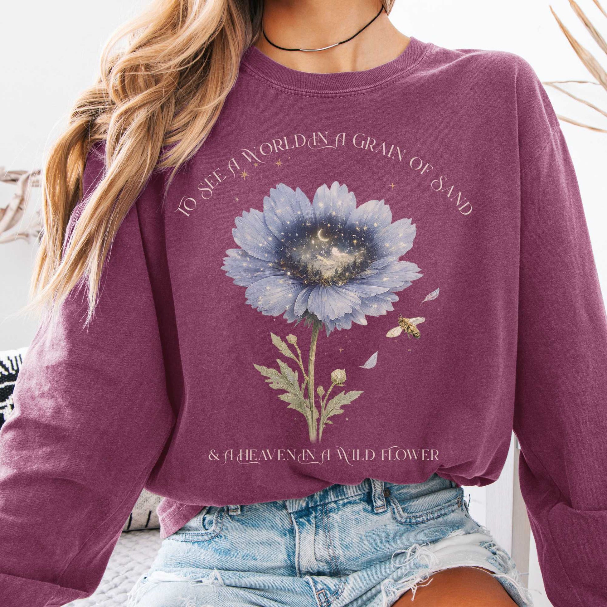 Long-sleeve Berry / S Heaven in a Wildflower William Blake Long Sleeve The Mystic Eden
