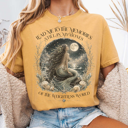 T-Shirt Mustard / S A Mermaid's Memories Of The Weightless World Amy Crockett T-Shirt The Mystic Eden