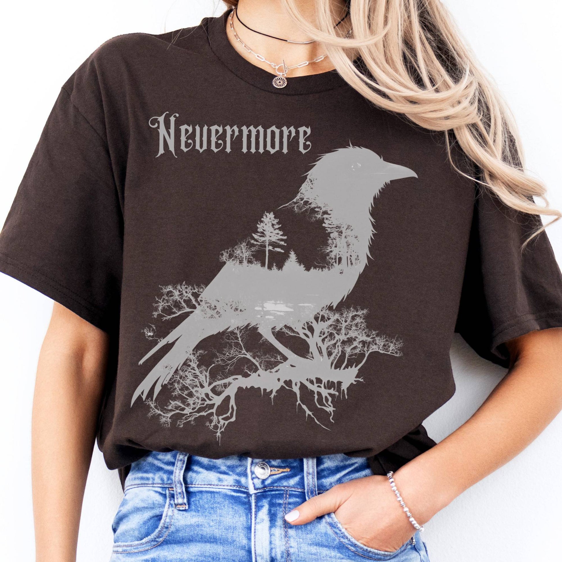 T-Shirt Nevermore The Raven Edgar Allan Poe T-Shirt The Mystic Eden