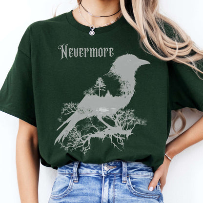 T-Shirt Nevermore The Raven Edgar Allan Poe T-Shirt The Mystic Eden