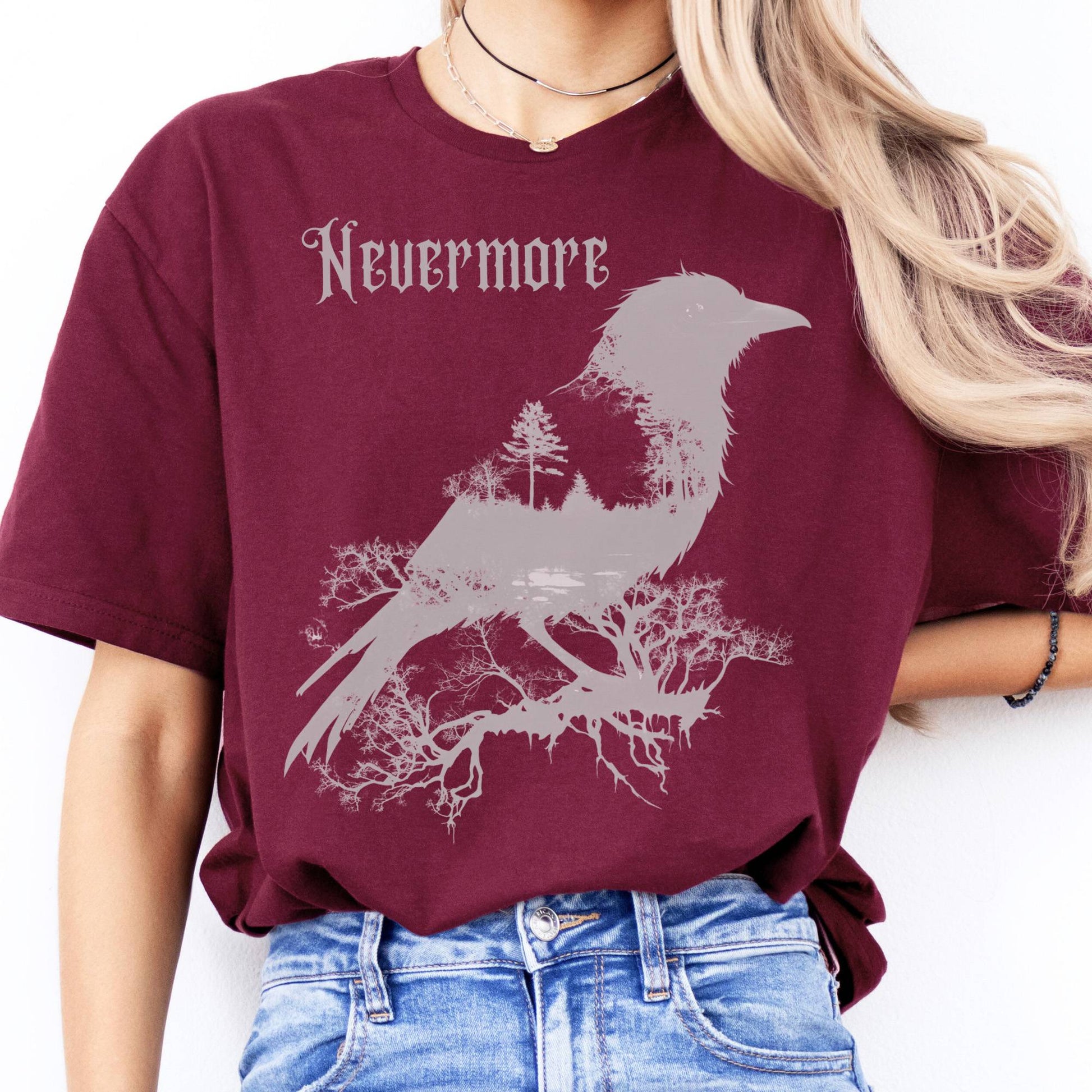 T-Shirt Nevermore The Raven Edgar Allan Poe T-Shirt The Mystic Eden