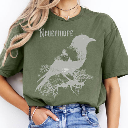 T-Shirt Nevermore The Raven Edgar Allan Poe T-Shirt The Mystic Eden