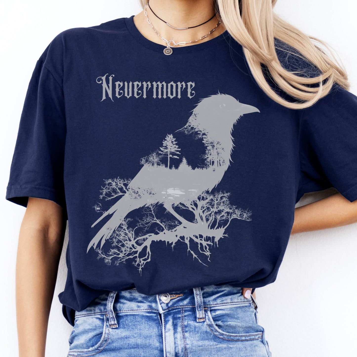 T-Shirt Nevermore The Raven Edgar Allan Poe T-Shirt The Mystic Eden