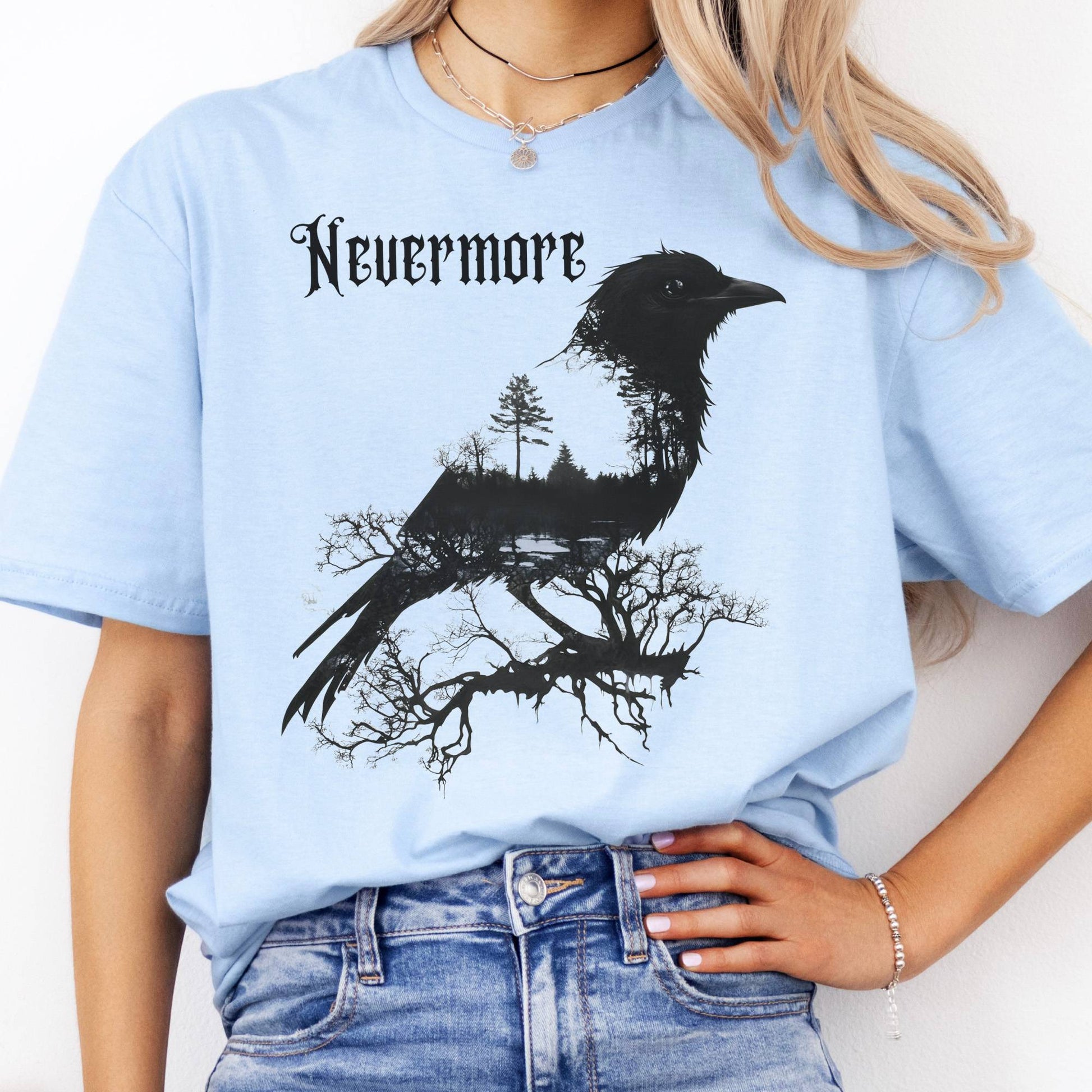 T-Shirt Nevermore The Raven Edgar Allan Poe T-Shirt The Mystic Eden