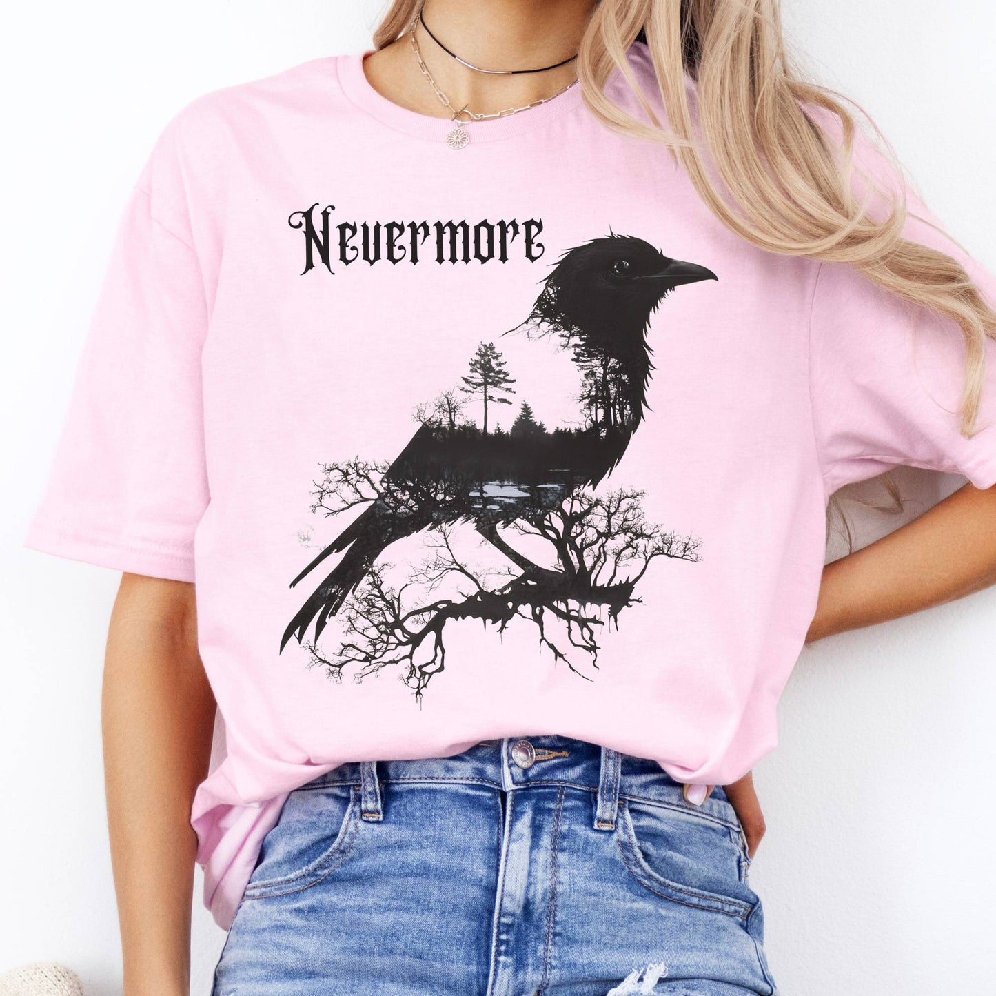 T-Shirt Nevermore The Raven Edgar Allan Poe T-Shirt The Mystic Eden