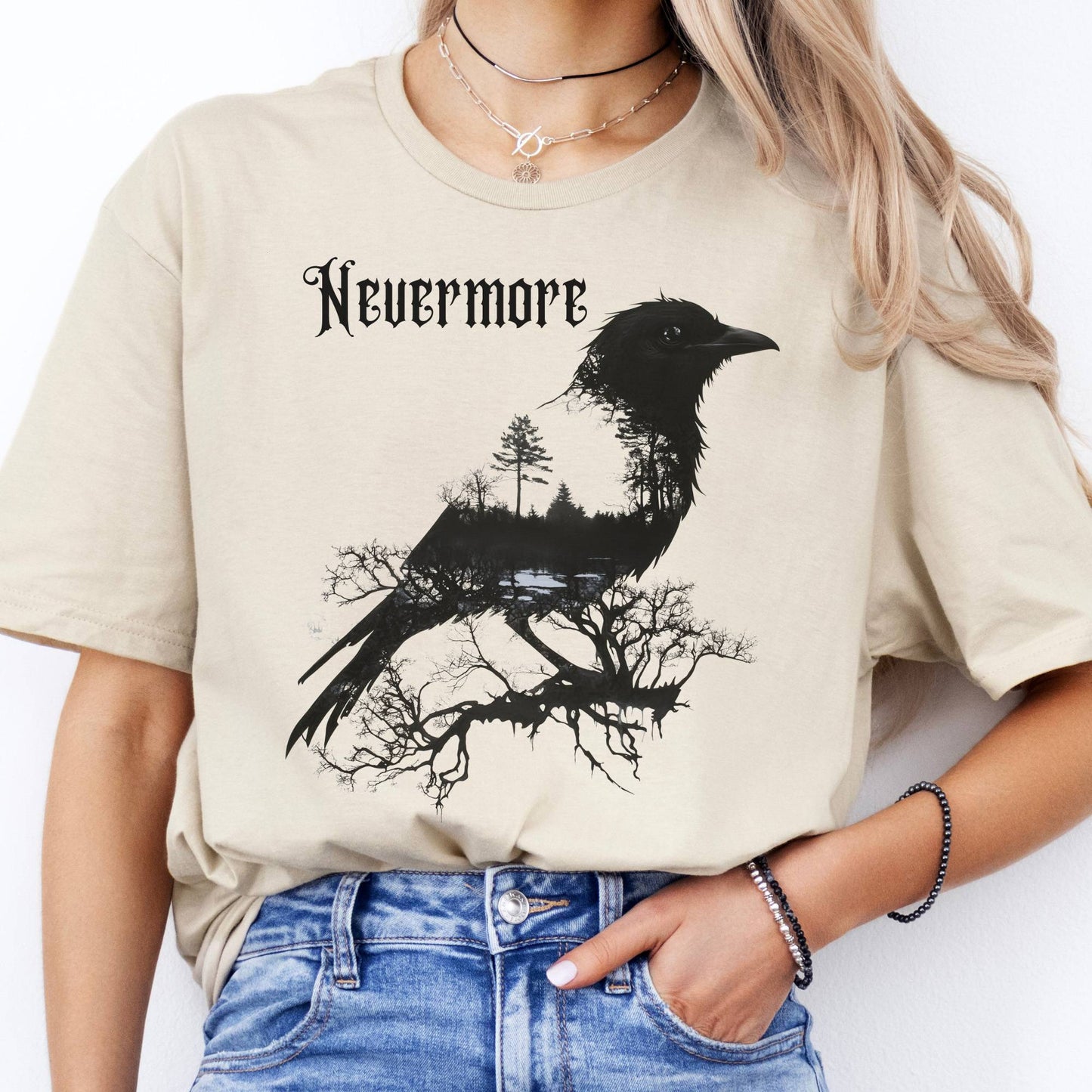 T-Shirt Nevermore The Raven Edgar Allan Poe T-Shirt The Mystic Eden