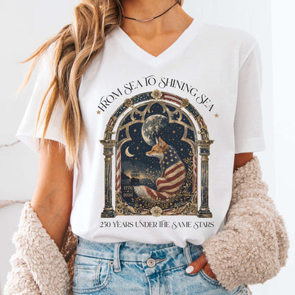 V-neck White / S 250 Years Under the Same Stars V-Neck The Mystic Eden
