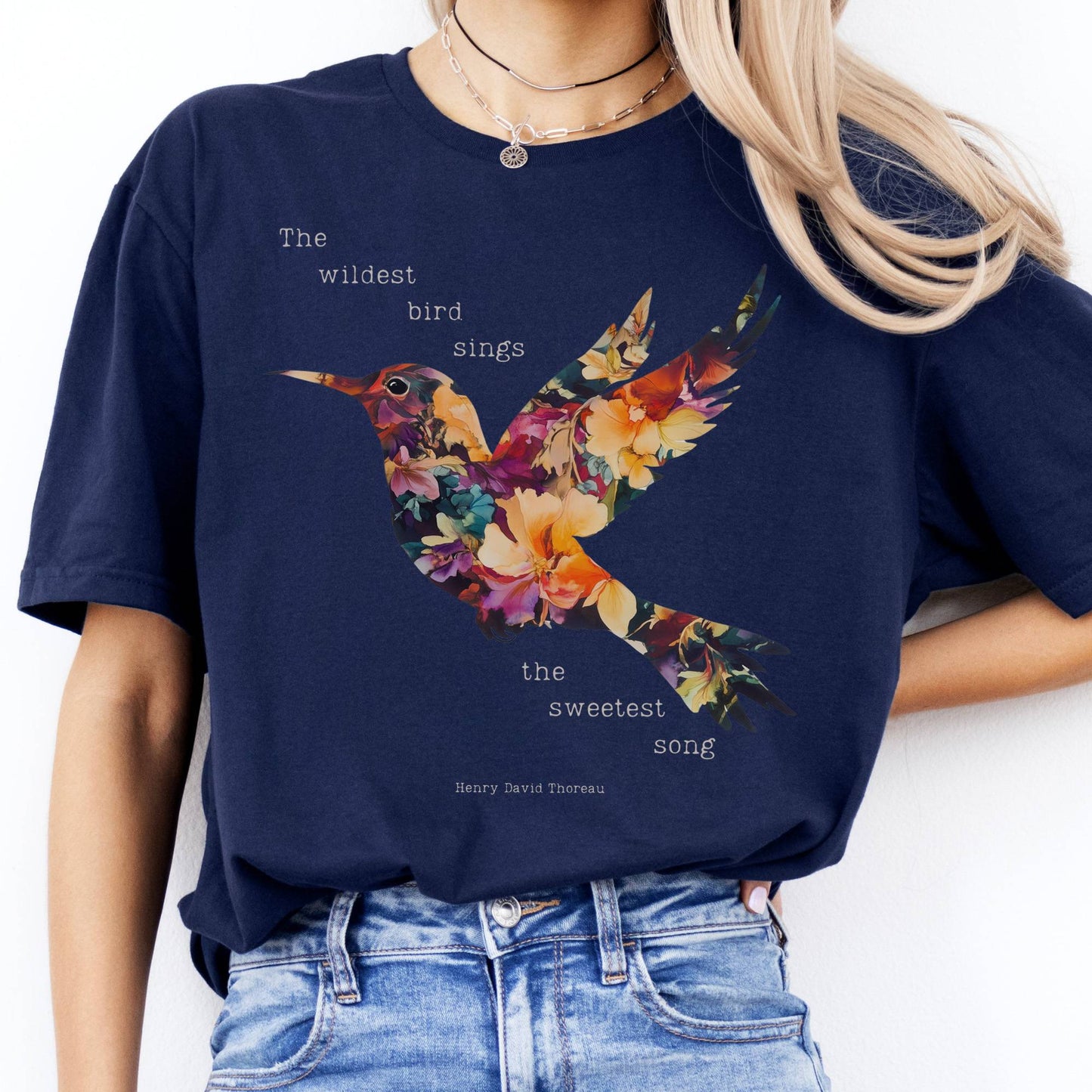 T-Shirt The Wildest Bird Sings the Sweetest Song Thoreau T-Shirt The Mystic Eden