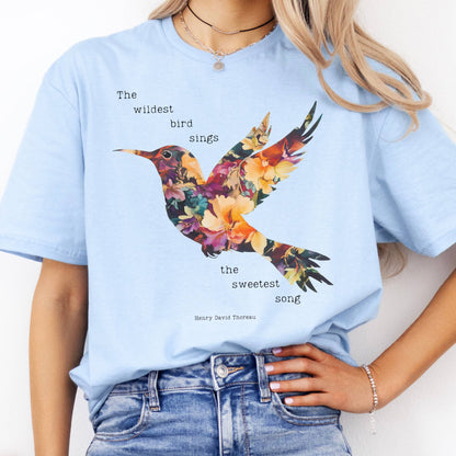 T-Shirt The Wildest Bird Sings the Sweetest Song Thoreau T-Shirt The Mystic Eden