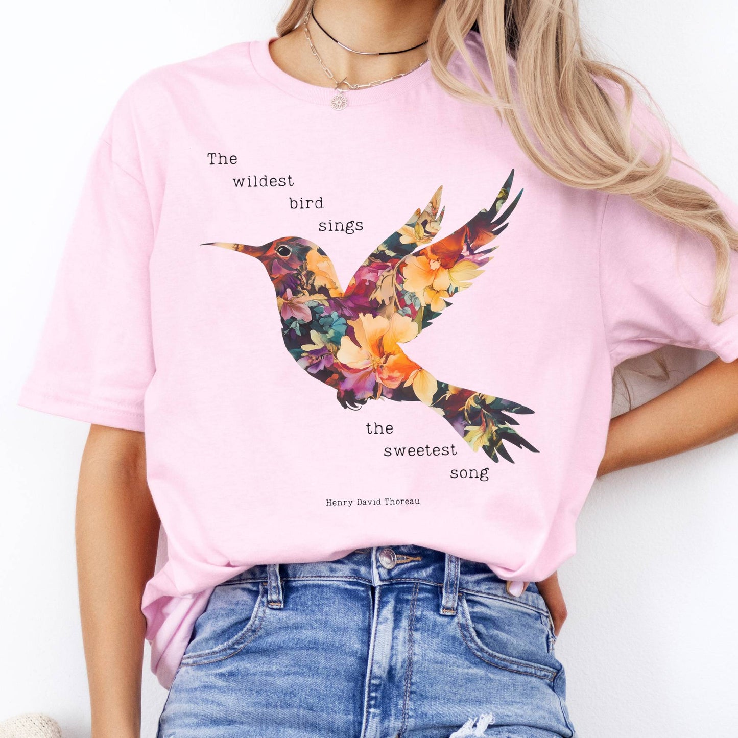 T-Shirt The Wildest Bird Sings the Sweetest Song Thoreau T-Shirt The Mystic Eden