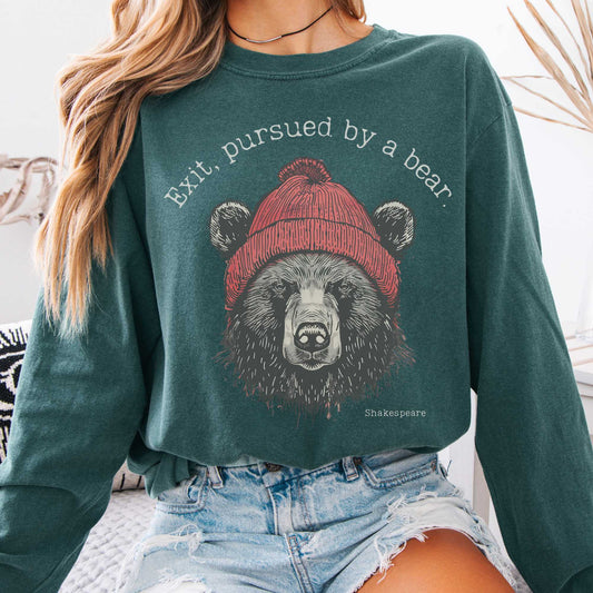 Long-sleeve Blue Spruce / S Exit, Pursued by a Bear Shakespeare Long Sleeve The Mystic Eden