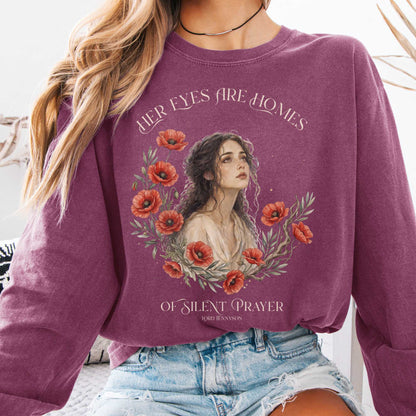 Long-sleeve Berry / S Her Eyes Are Homes of Silent Prayer Lord Tennyson Long Sleeve The Mystic Eden