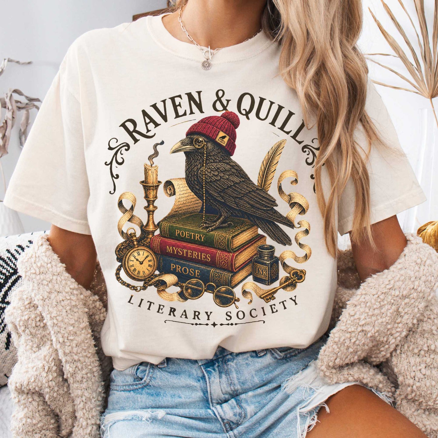 T-Shirt Ivory / S Raven & Quill Literary Society T-Shirt The Mystic Eden