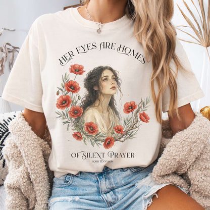 T-Shirt Ivory / S Her Eyes Are Homes of Silent Prayer Lord Tennyson T-Shirt The Mystic Eden