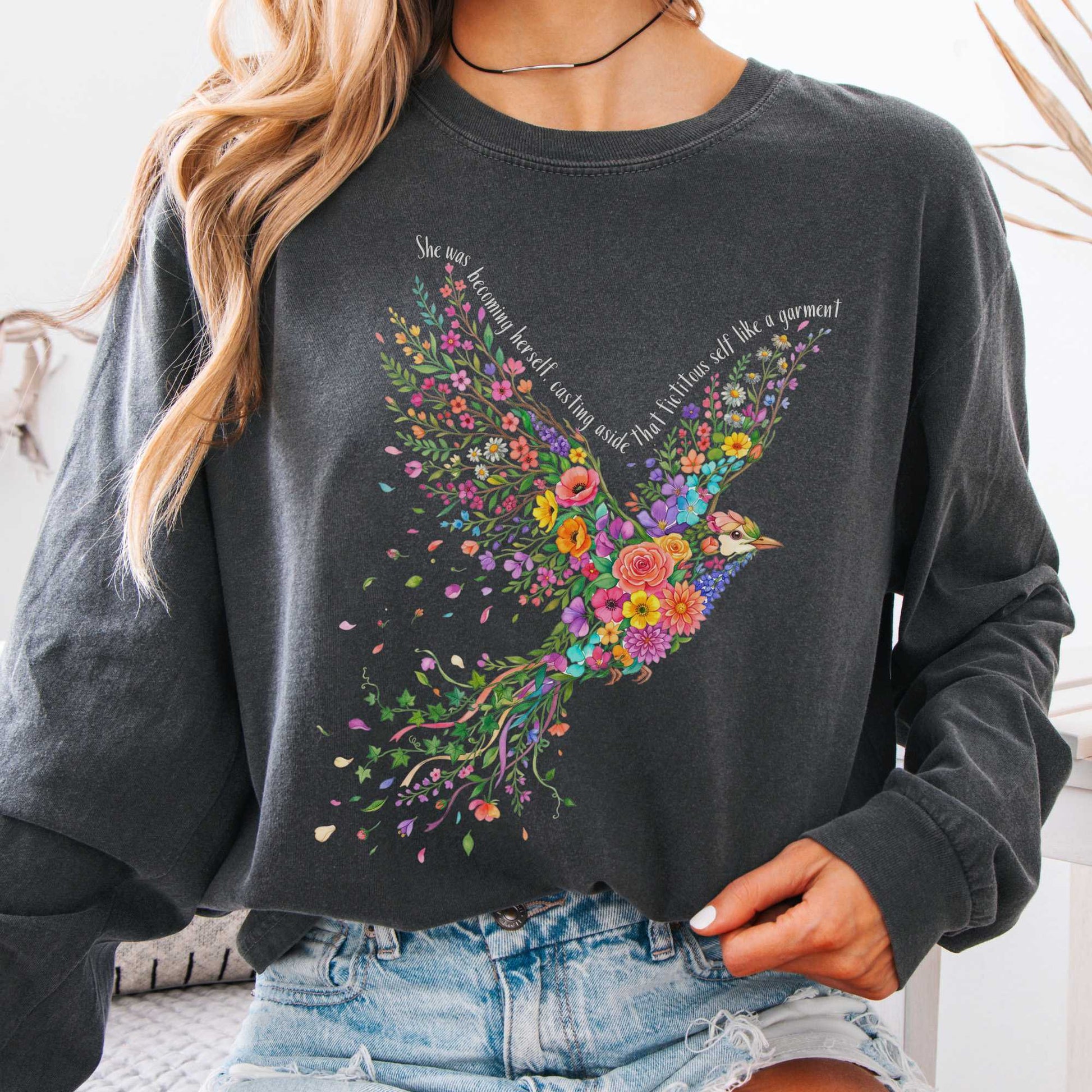 Long-sleeve Pepper / S She Was Becoming Herself Kate Chopin Long Sleeve The Mystic Eden